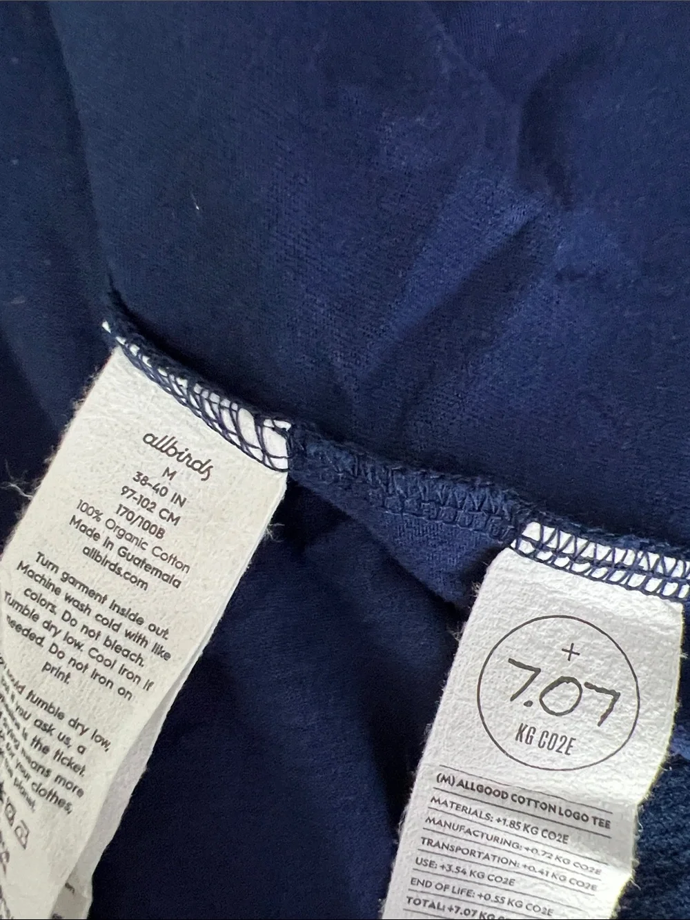 NWT Allbirds Men's Allgood Cotton Logo Tee Deep Navy Size M - Picture 6 of 14